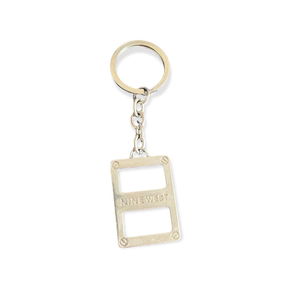 NINE WEST Sliver-tone Rectangle Keychain Key Chain Fob